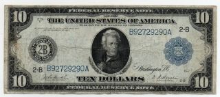 Usa - 10 Dollars 1914,  Burke - Houston,  York,  Fr 910