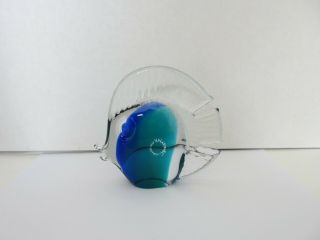 V.  Nason & Co Signed Murano Glass Fish Clear Blue Italy