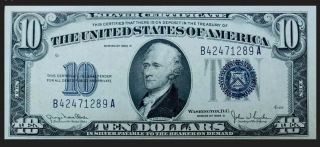 1934 D $10 Blue Seal Silver Certificate Note Vibrant Colors Great Ey