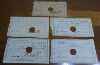 1789 & 1792 Connecticut Pay Table Office Colonial Notes 2 5 10 Pounds Shillings