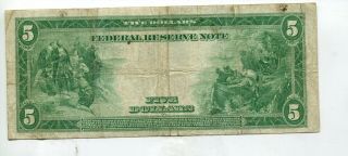 1914 $5 federal reserve note kansas city 2