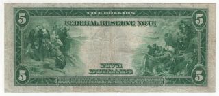 1914 $5 FEDERAL RESERVE NOTE KANSAS CITY FR.  883A CHOICE VERY FINE (793A) 2