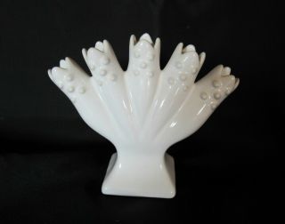 Ceramic White 5 Finger Bud Flower Vase Portugal (a2/203)