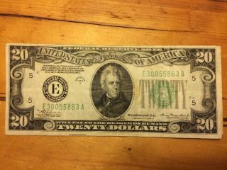 1934 A $20 Circulate Twenty Dollar Bill United States Currency Old Money