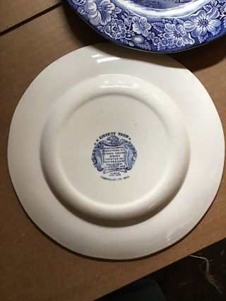 Liberty Blue Independence Hall Staffordshire 10” Dinner Plates 3