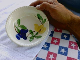 Blue Ridge Southern Pottery Carnival (?) Berry/fruit Bowl Painted Flowers