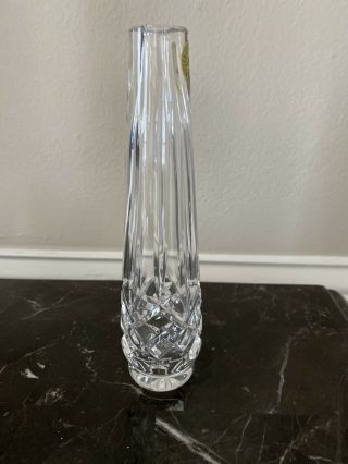 Waterford Crystal Lismore 7 " Slender Bud Vase Ireland Criss Cross Vertical Taper