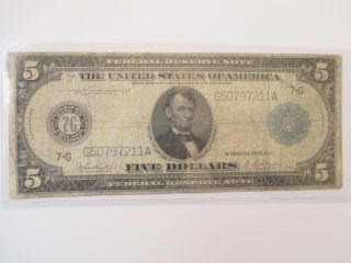 Offers? - 1914 $5 Five Dollar Blue Seal Large Size Federal Reserve Currency Note