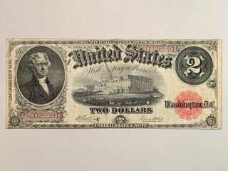 1917 Series Large Size Legal Tender $2 Dollar Jefferson Banknote - Fr 59 - Gr Vg
