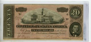 $20 1864 T - 67 Csa Confederate States Of America Richmond Cr - 504 89991