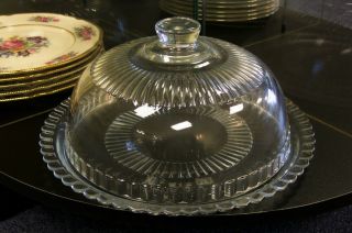 Luminarc Glass Cheese or Dessert Platter with Dome small cake Keeper 3