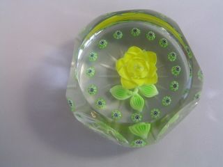 Caithness William Manson ? Yellow Rose Millefiori Limited Edition Paperweight.