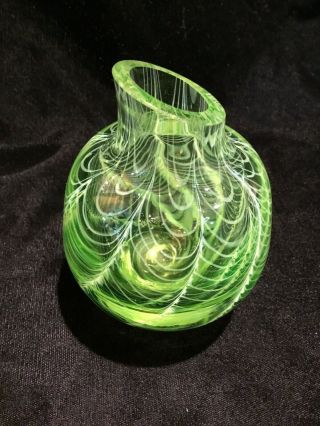 Art Glass Handblown Glass Vase Signed Dated