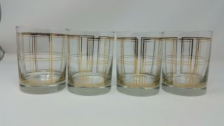 Mid Century Georges Briard Double Old Fashioned Whiskey Tumblers Set Of 4