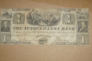 Port Deposit,  Md the susquehanna bank notes $1,  $3,  $10,  1837,  1833,  1837 3