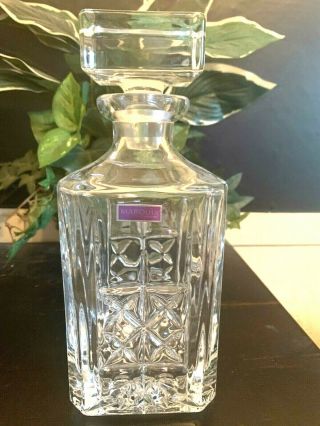 Marquis By Waterford Brady Decanter Simple Pattern Square Modern Lid