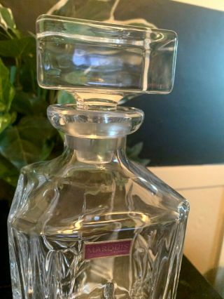 Marquis by Waterford Brady Decanter Simple Pattern Square Modern Lid 2