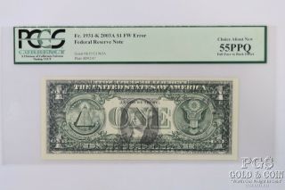 2003a $1 Error Federal Rsv Note Full Face To Back Offset Pcgs Ch Au 55ppq 19839