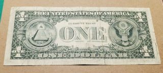 1977 $1 Dollar Federal Reserve Note Error MAJOR PRINT SHIFT ERROR 2