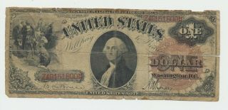 1880 One Dollar Large Brown Seal Large Size Note $1 Currency Bruce/wyman Fr 30