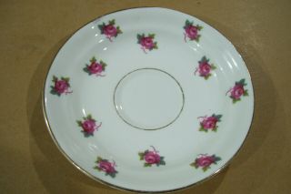 Vintage Sampson Smith Old Royal Bone China England Saucer Only No Cup Pink Roses