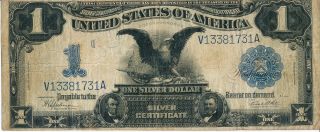 1899 $1.  00 Black Eagle Silver Certificate Date Right Nicely Circulated