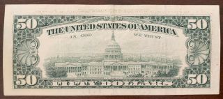 1990 Fifty Dollar Bill $50 Federal Reserve York B 37230580B 2