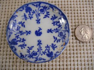 Antique J&g Meakin Flow Blue Colonial Butter Pat Hanley England Semi - Porcelain