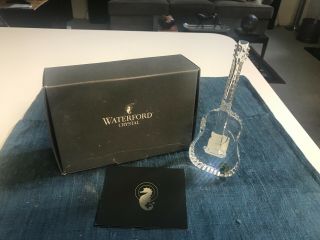 7 5/8 " Waterford Cut Crystal Guitar Figurine With Label