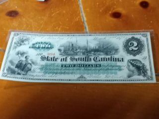 South Carolina - State Of South Carolina Two Dollars 1872 Unc