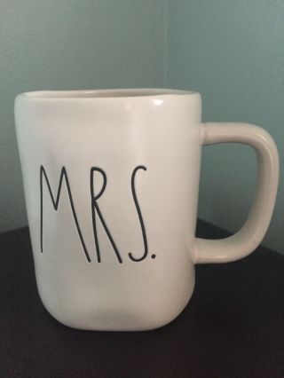 Rae Dunn White Ceramic Mug Mrs.  Coffee Tea 16 Oz.