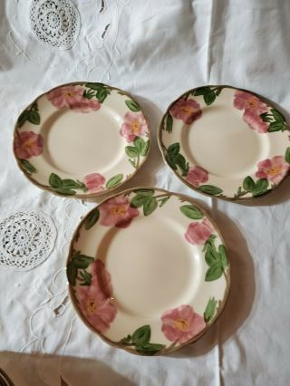 Franciscan Desert Rose Plates (3) 9 Inches.