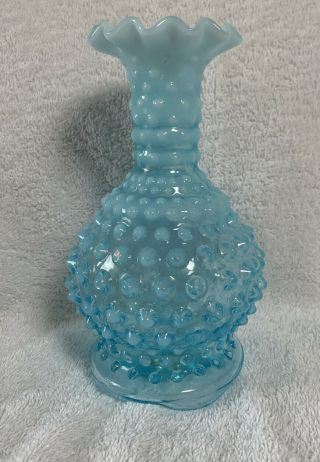 Fenton Vintage Blue Opalescent Hobnail Lamp Base 6 3/4 " Tall Cond