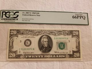 1969 $20 Dollar Note Pcgs 66 Gem Ppq