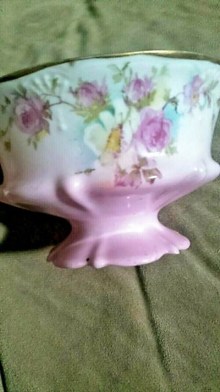 Vintage Antique RS Prussia Pink Flowers Handle Tea Cup 3