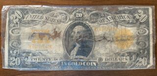 Large Banknote Us $20 Dollar Gold Certificate Series 1922