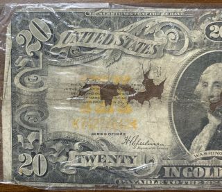 Large banknote US $20 Dollar Gold Certificate Series 1922 2