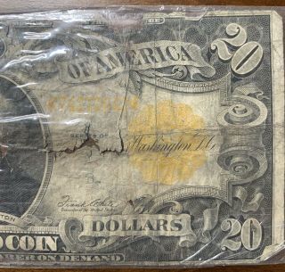 Large banknote US $20 Dollar Gold Certificate Series 1922 3