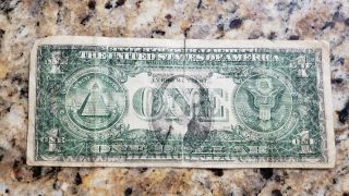 1981 Offset Printing Transfer Error $1 One Dollar Federal Reserve Currency Note