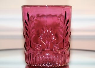 Pilgrim Glass Adam Cranberry Double Old Fashioned On The Rocks Glasses Tumblers 2