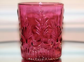 Pilgrim Glass Adam Cranberry Double Old Fashioned On The Rocks Glasses Tumblers 3