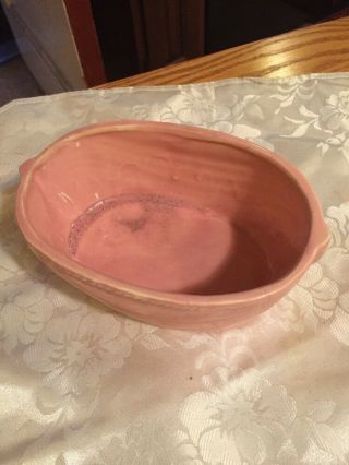Vintage Brush McCoy USA Pottery Pink Oval Planter 2