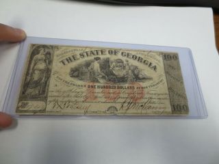 Milledgeville,  The State Of Georgia $100 Obsolete Note 1864 (b)