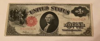 United States Large $1.  00 Note Series 1917 Red Seal