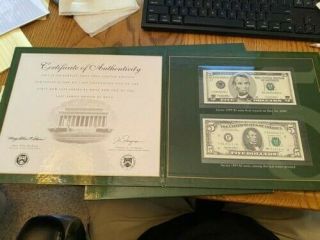 Bureau Of Engraving & Printing Premium Historical Portfolio 1995/1999 $5 Notes