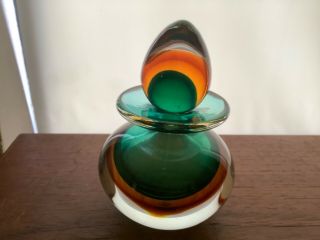Vtg Murano ? Perfume Scent Bottle Orange Green