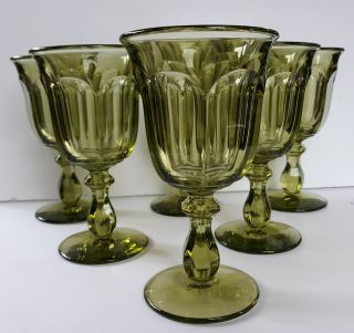 Vintage Imperial Glass Ohio Old Williamsburg Verde Green Wine Water Goblet (s) 6
