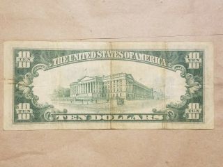 1934 A North Africa $10 Silver Certificate WWII war Relic Fr 2309 VERY FINE VF 2