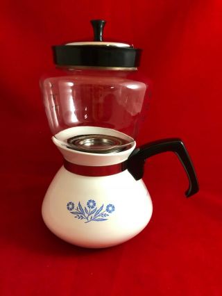 Vintage Corning Ware Blue Cornflower 6 Cup Drip Coffee/tea Pot
