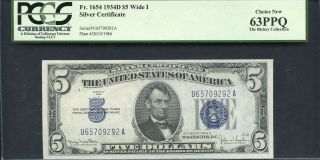 $5 Silver Certificate Fr.  1654 1934d Wide I Pcgs 63ppq
